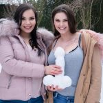 busty Czech girls outside in the freezing cold snow